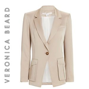 NWT VERONICA BEARD Parila Beige Dickey Jacket Blazer, Size 14